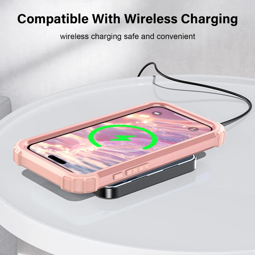 Heavy Duty Hybrid Armor Defender Phone Case For iPhone 17 16 15 14 13 Pro Max Plus Air 16E 360 Full Shockproof Protective Cover