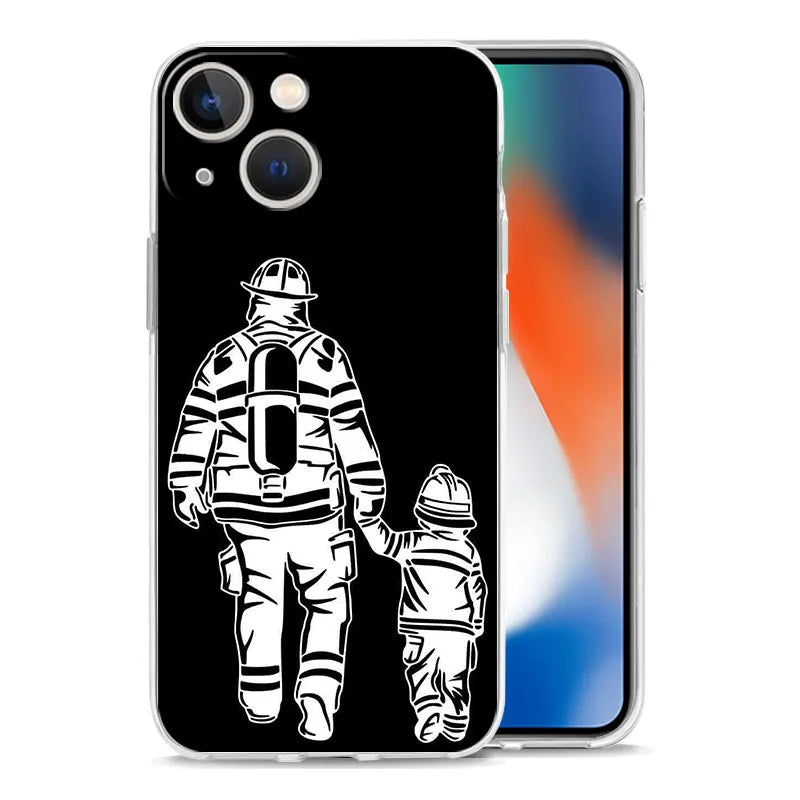 Fireman Firefighter Phone Case For iPhone 11 Cases iPhone 15 12 13 14 16 Pro Max X XR XS 14 15 Plus 16Pro iPhone16 Clear Cover