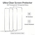 3Pcs Tempered Glass For iPhone 18 17 16 15 14 13 12 11 Pro Max Plus XR Oleophobic Coating Screen Protector Protective Glass Film