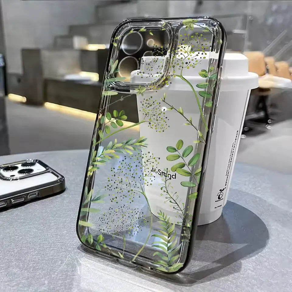 Lotus Flower Transparent Phone Case For iPhone