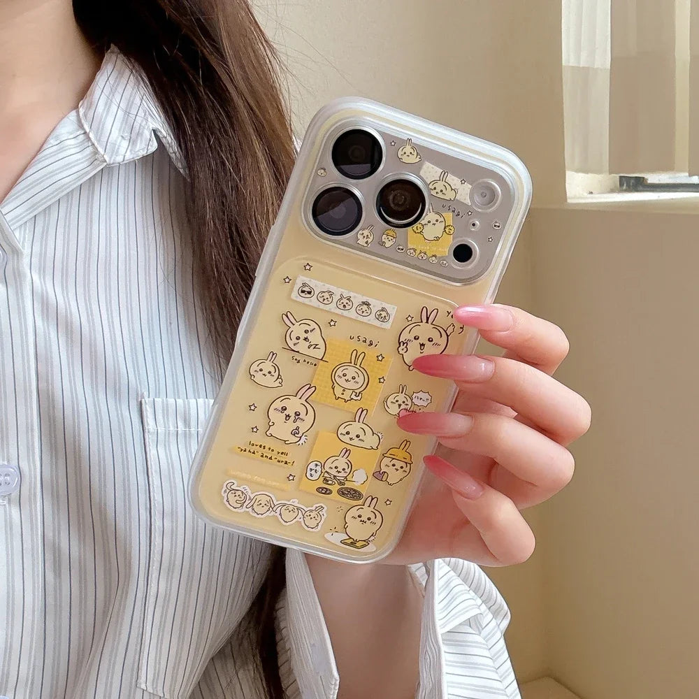 Cute Cartoon Janpan Anime Chiikawa Hachiware Usagi Phone Case For iPhone 17 16 15 14 13 Pro Max Cases Shockproof Hard Cover