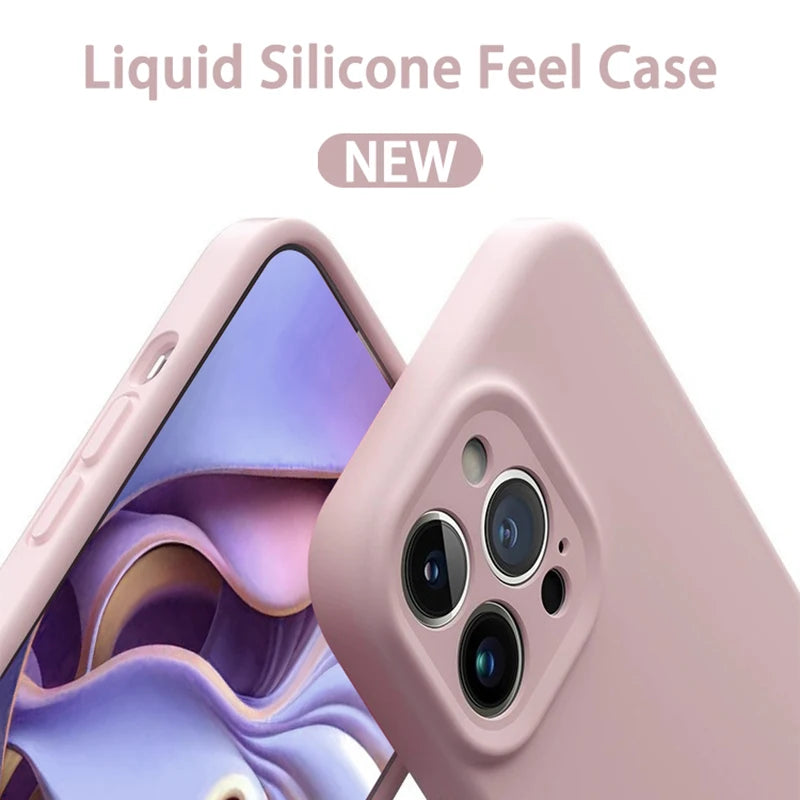 High-Quality Simple Fashion Solid Color Case For iPhone 18 17 16 15 14 13 12 11 Pro Max Plus 17 Air Frosted Shockproof Soft Case