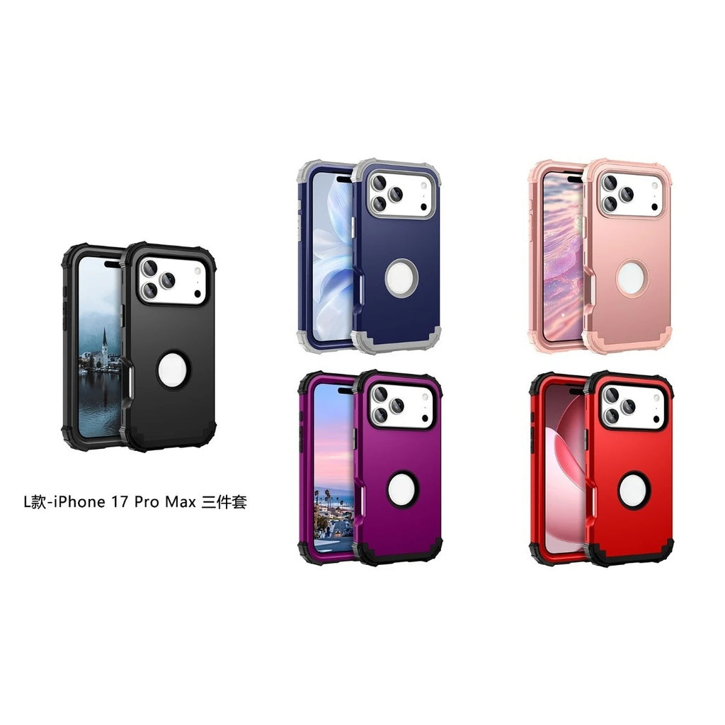 Heavy Duty Hybrid Armor Defender Phone Case For iPhone 17 16 15 14 13 Pro Max Plus Air 16E 360 Full Shockproof Protective Cover