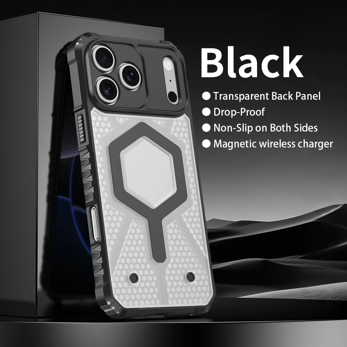 New Heavy Duty Anti-Slip Transparent Armor Magnetic Phone Case For iPhone 17 16 15 14 13Pro Max 11 Support Wireless Charge