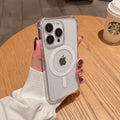 Luxury Magnetic Wireless Charge for Magsafe Case for iPhone 16 15 14 13 12 11 Pro Max Plus Shockproof Transparent Bumper Cover ﻿
