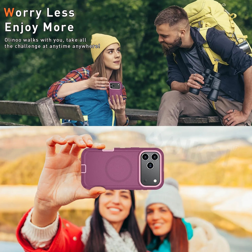 Case For iPhone 17 Pro Max iphone 16 Pro Max 16 15 Pro Max Heavy Duty Shock Absorption Full Body Protective Silicone Rubber Case