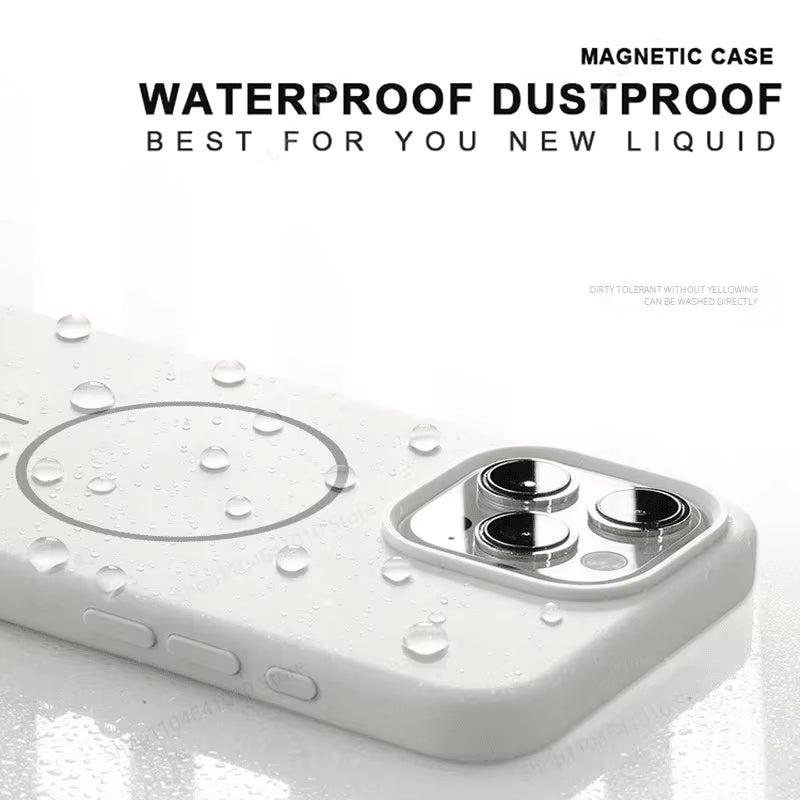 Magnetic Phone Case For iPhone 15 14 16 Plus 11 17 13 18 Pro Shockproof Silicone Cover Magsafe Wireless Charge Phone Accessories