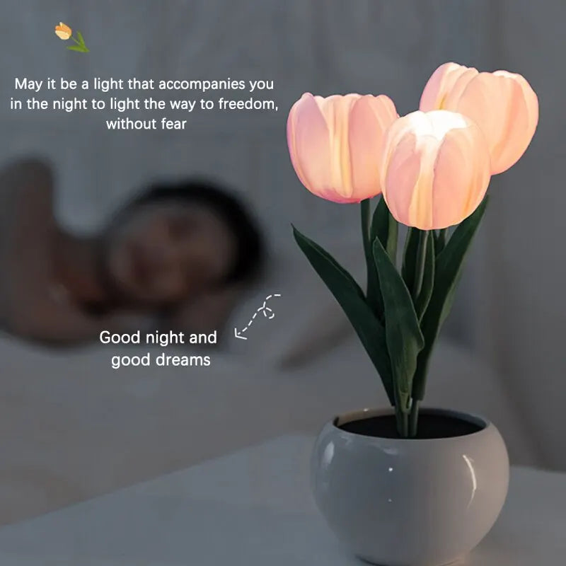 Tulips LED Chargeable Table Lamp