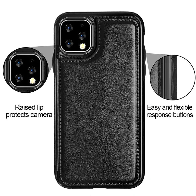 Leather Wallet Case iPhone Flip
