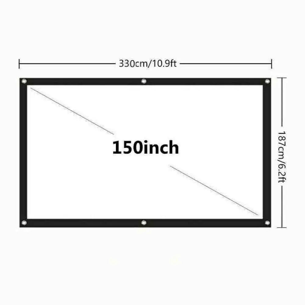 Portable Foldable Projector Screen 16:9 HD Outdoor Home Cinema