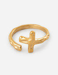 Textured Wrapped Cross Ring