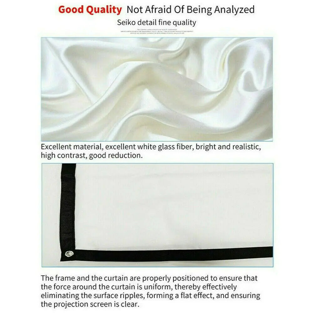Portable Foldable Projector Screen 16:9 HD Outdoor Home Cinema