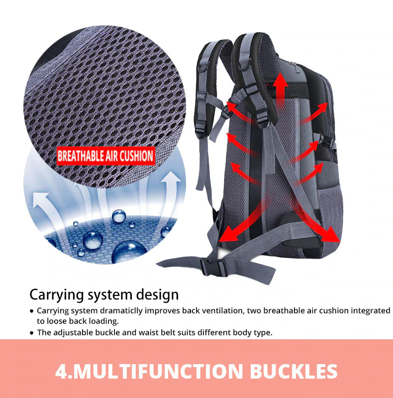 40L Men Travel Backpack Rucksack Camping Laptop Hiking School