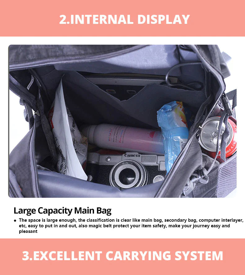 40L Men Travel Backpack Rucksack Camping Laptop Hiking School