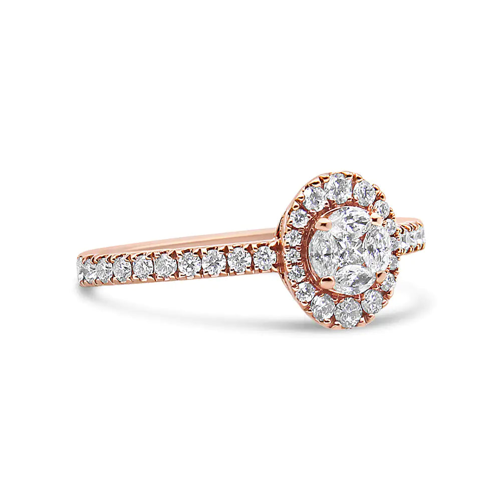 18K Rose Gold Diamond Engagement Ring