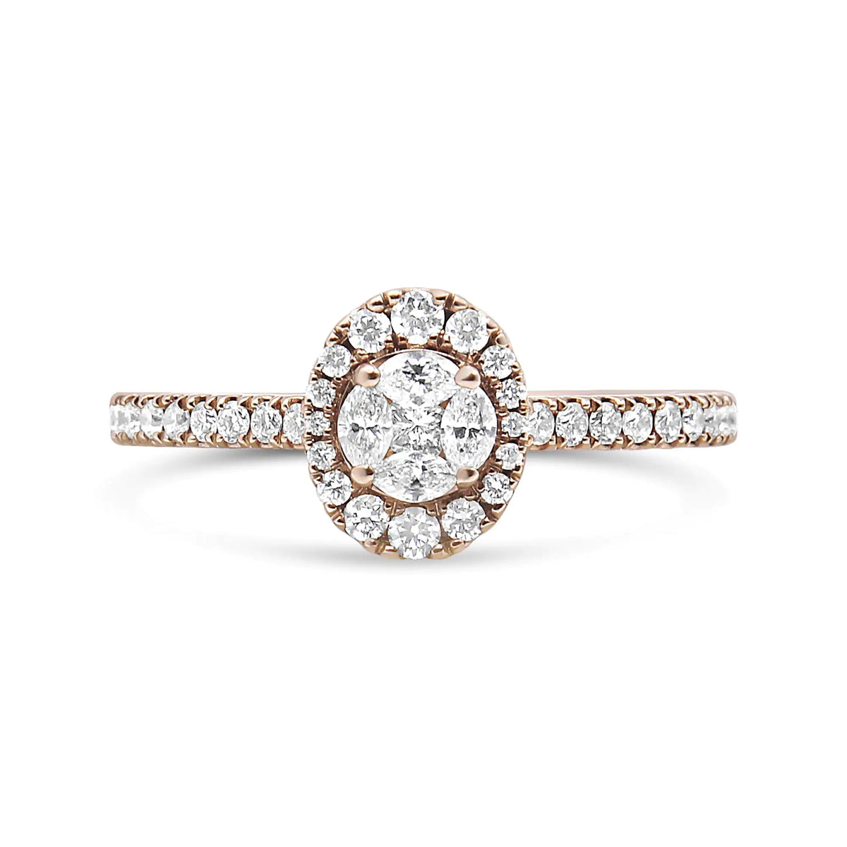 18K Rose Gold Diamond Engagement Ring