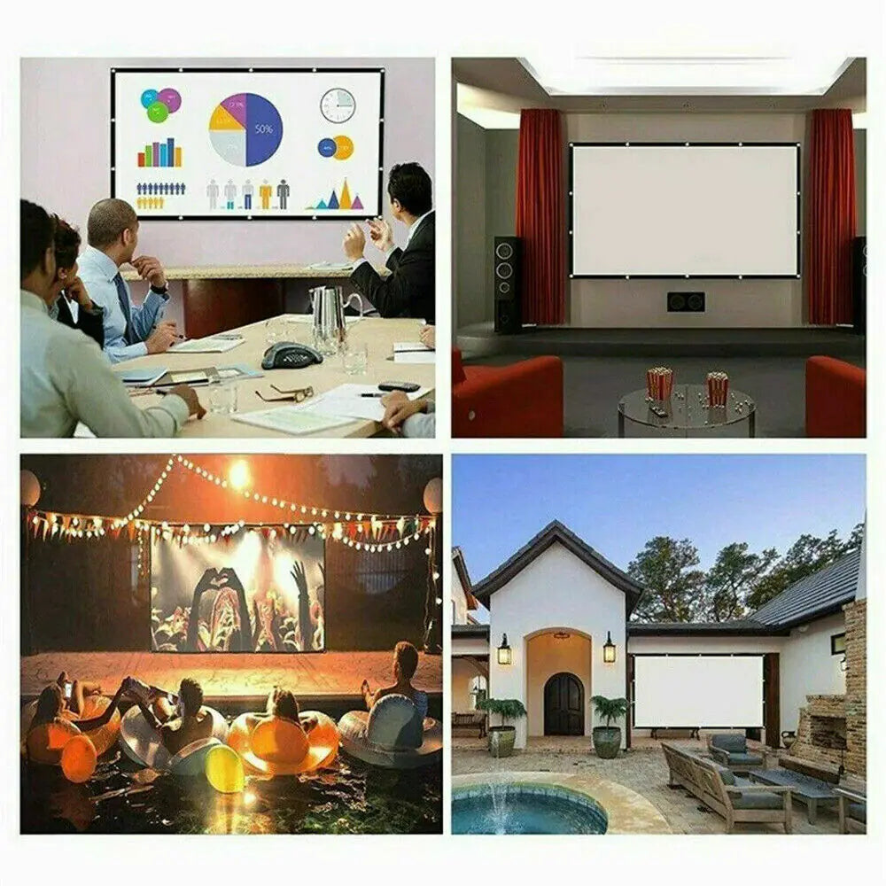 Portable Foldable Projector Screen 16:9 HD Outdoor Home Cinema