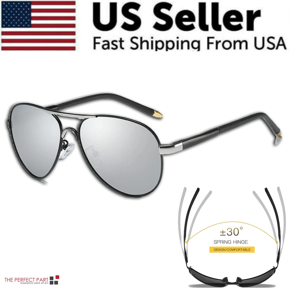 Mens Polarized Pilot Sunglasses Outdoor Driving UV400 Sun Glasses