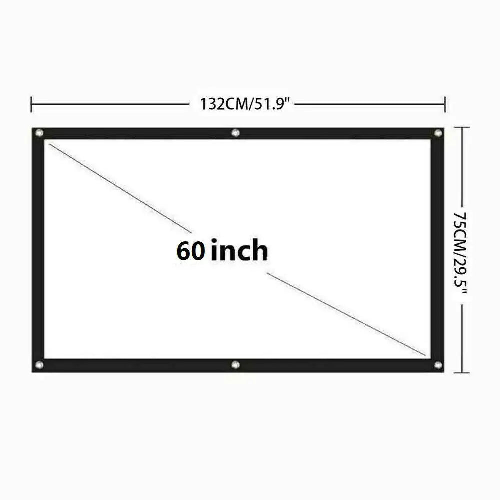 Portable Foldable Projector Screen 16:9 HD Outdoor Home Cinema