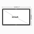 Portable Foldable Projector Screen 16:9 HD Outdoor Home Cinema