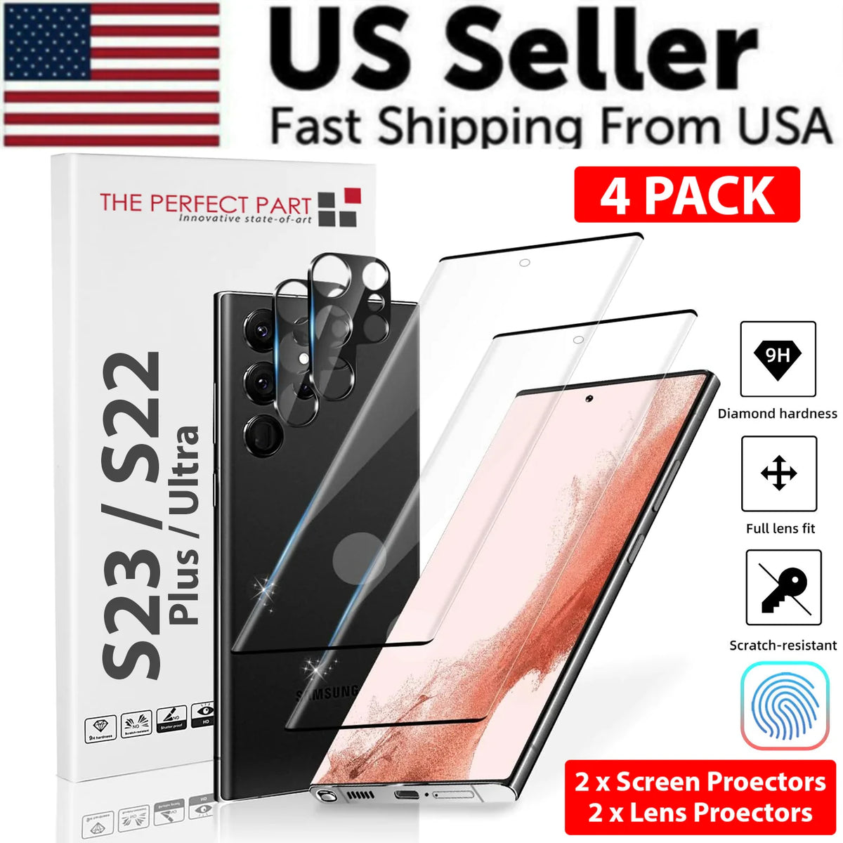 Tempered Glass Screen Protector Lens Hydrogel Samsung S23 S22