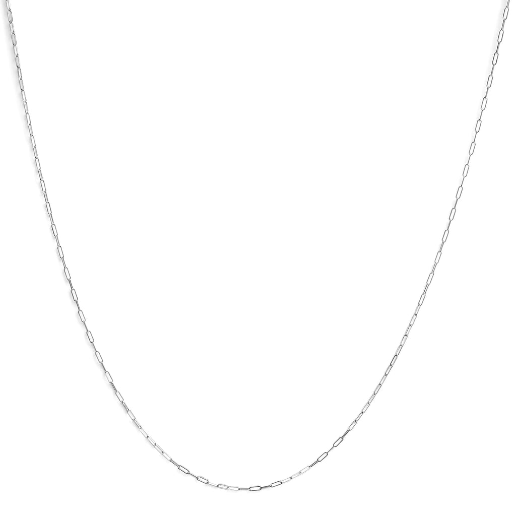 Unisex Solid 14K Gold 1.5mm Paperclip Chain Necklace - Length
