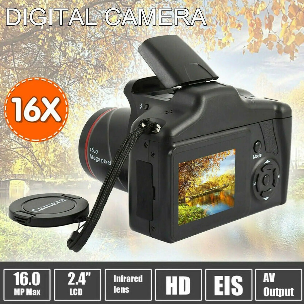 Digital Camera 3.0 TFT LCD Screen 16X Zoom HD 16MP 1080P