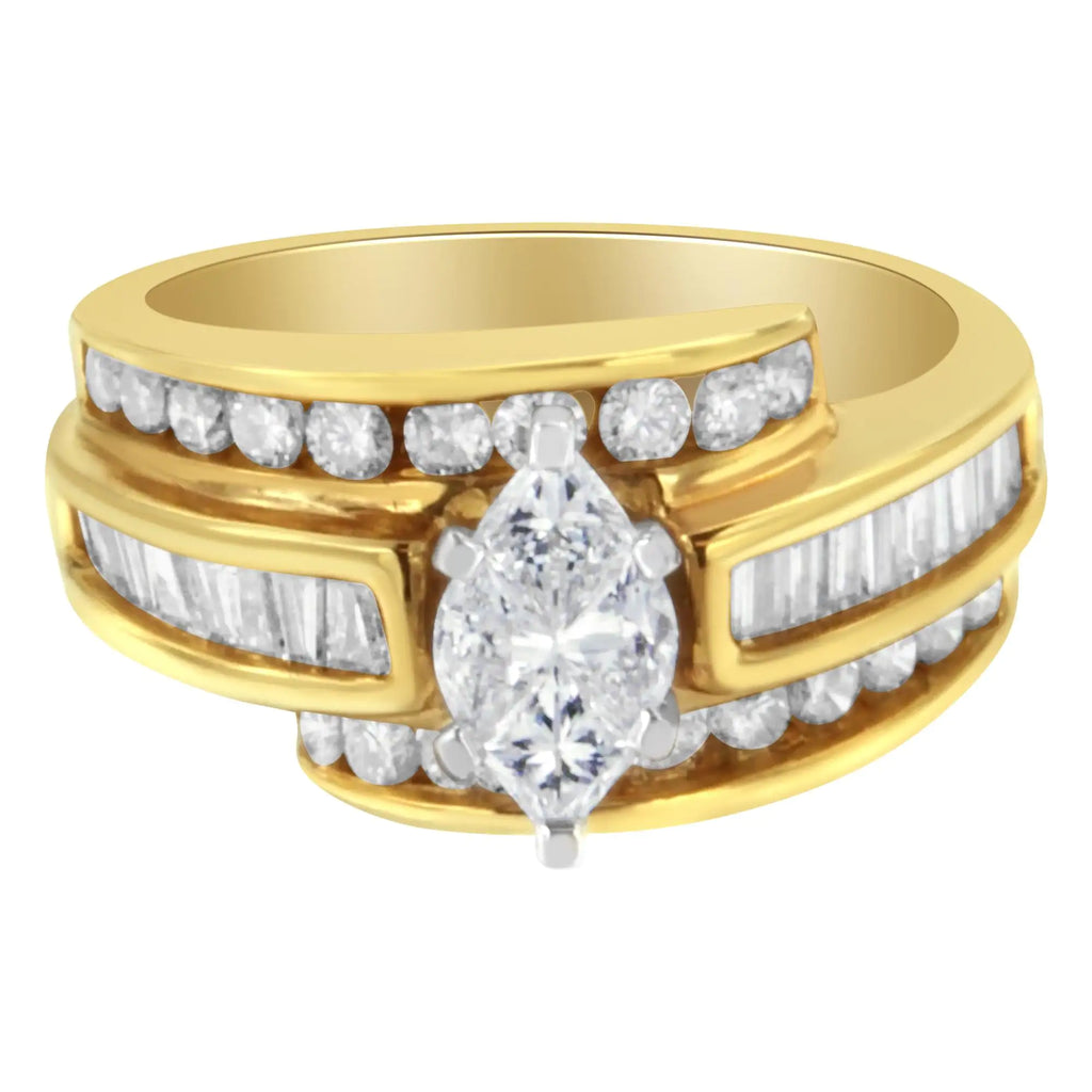 14KT Two-Tone Diamond Cocktail Ring