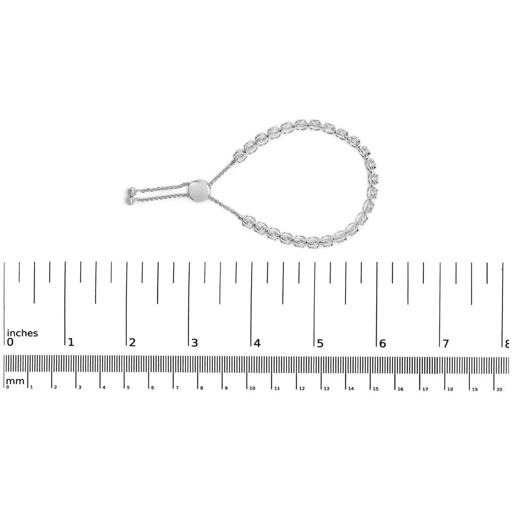 14K White Gold 6.00 Cttw Diamond 4”-10” Adjustable Bolo Tennis