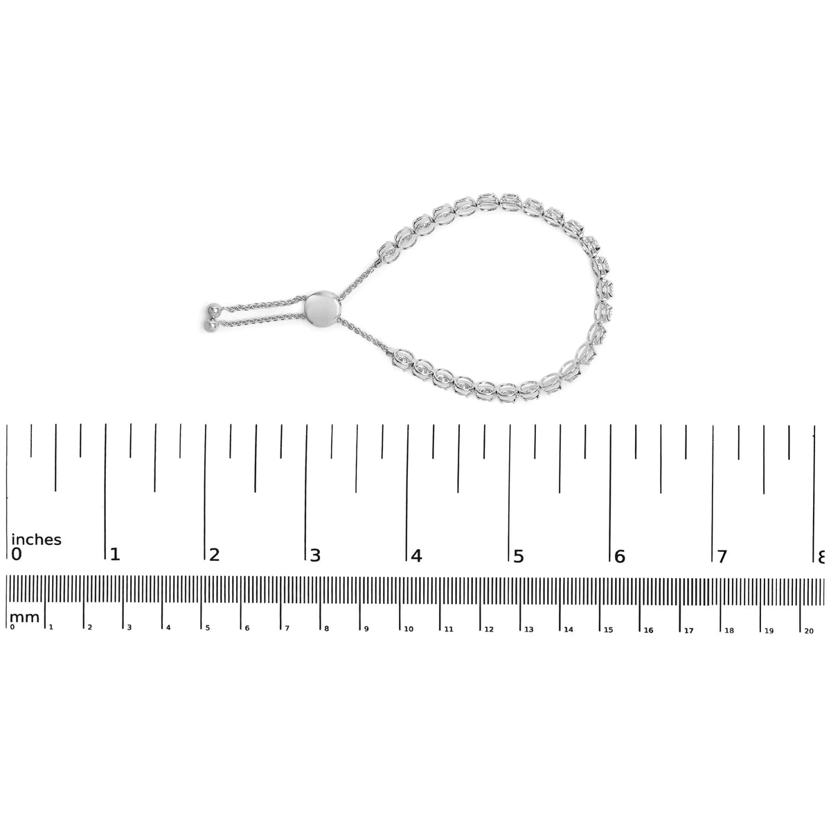 14K White Gold 6.00 Cttw Diamond 4”-10” Adjustable Bolo Tennis