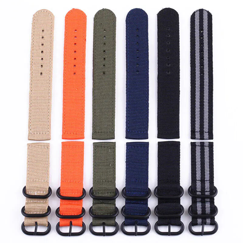 18mm 20mm 22mm Durable Military Woven Nylon Wrist Watch Band