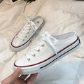 Round Toe Lace-Up Canvas Sneakers