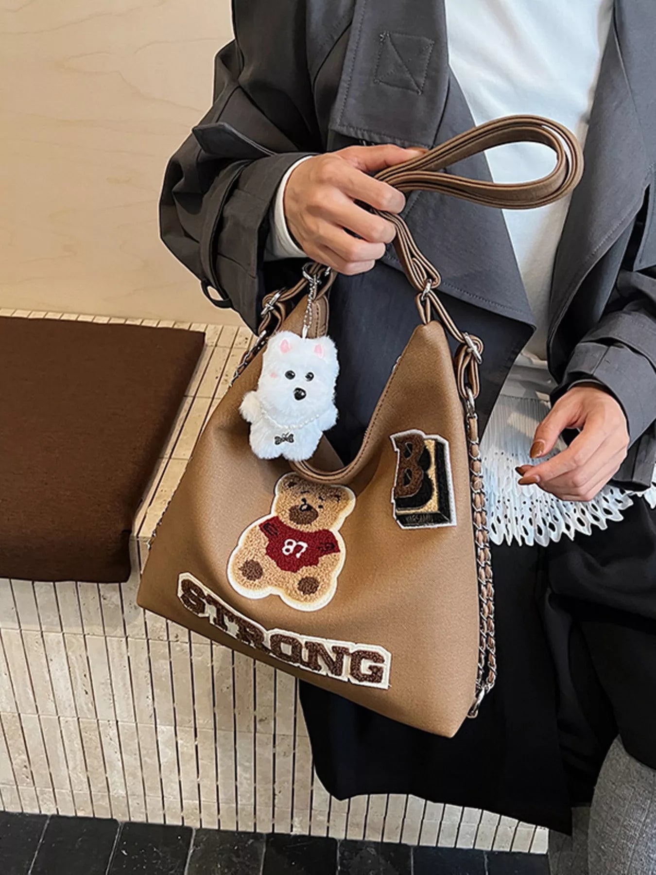 Cute Bear Adjustable Strap Handbag