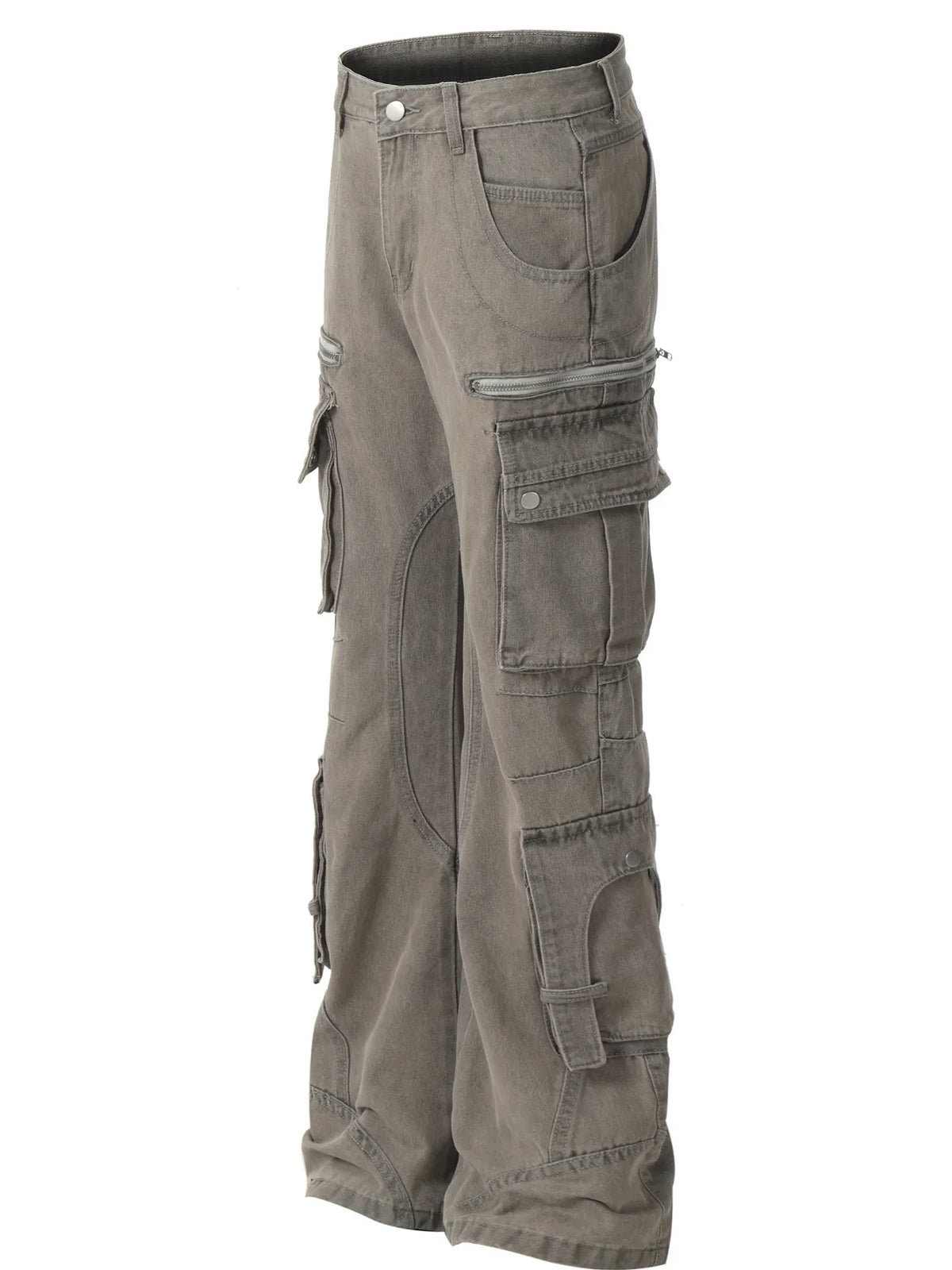 Men's Multi-Pocket Cargo Wide Leg Jeans