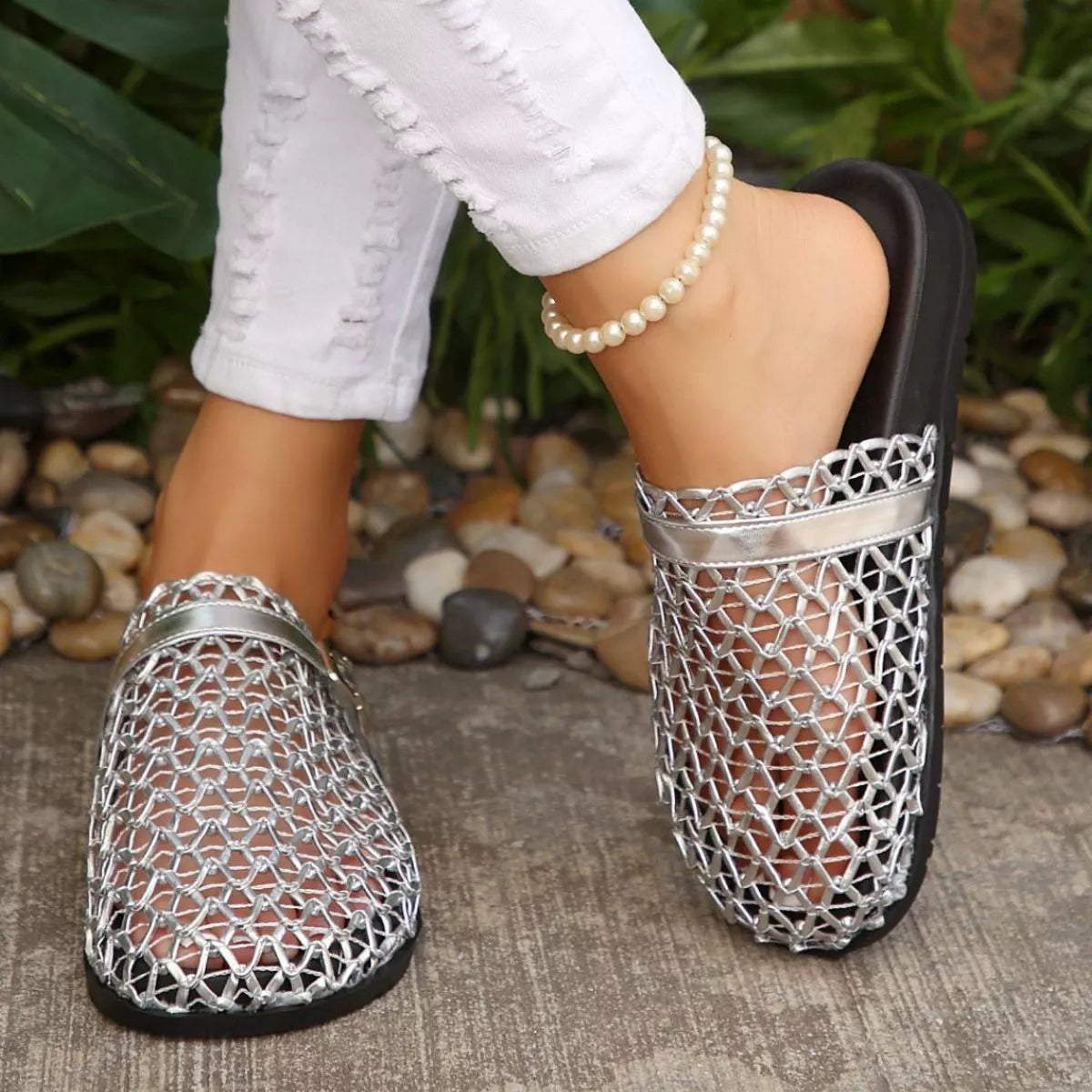 Breathable Buckle Decor Sandals
