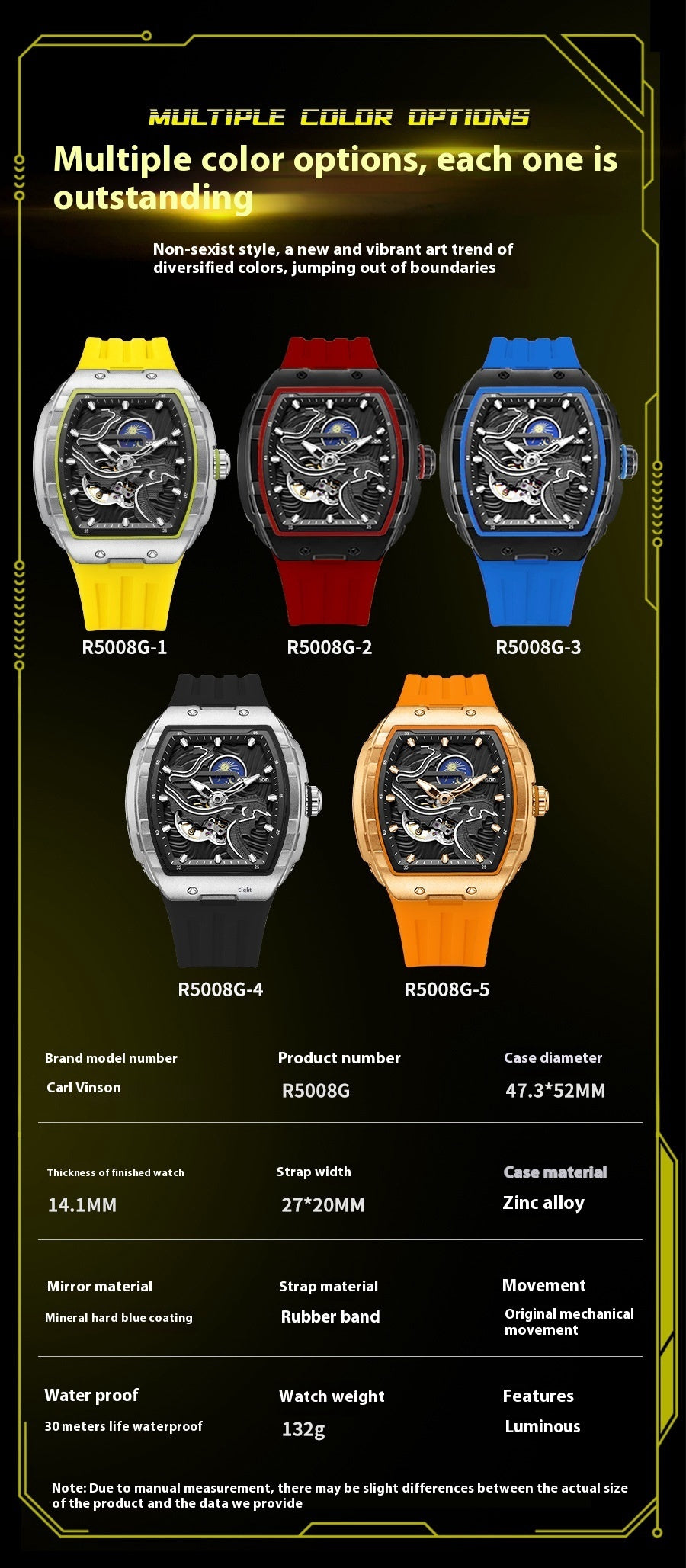 Men's Luminous Waterproof Skeleton Watch