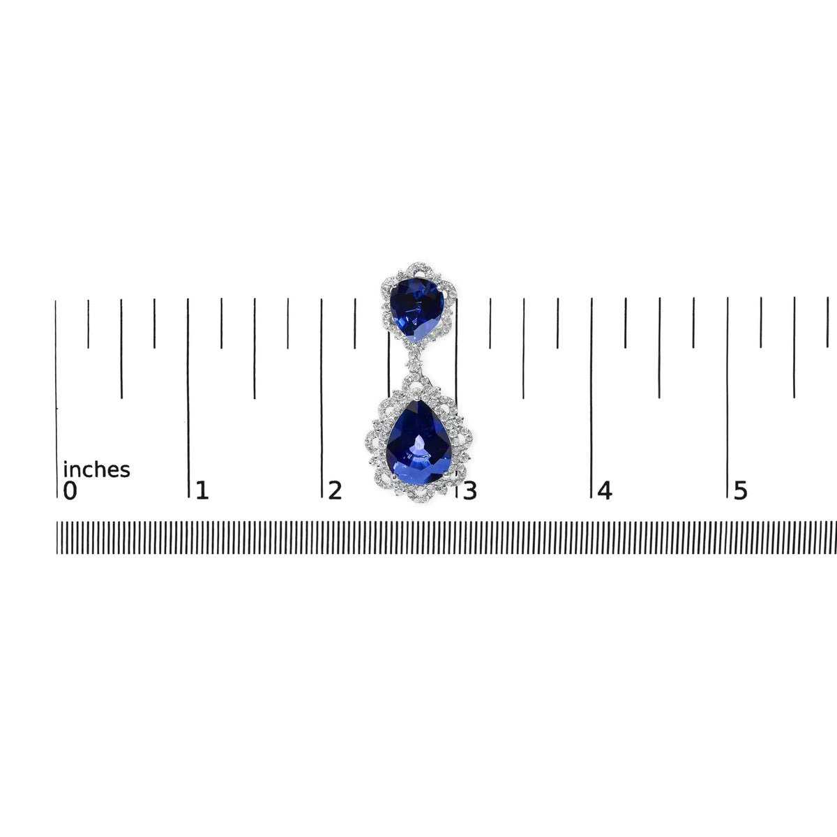 18K Gold Blue Sapphire Diamond Earrings