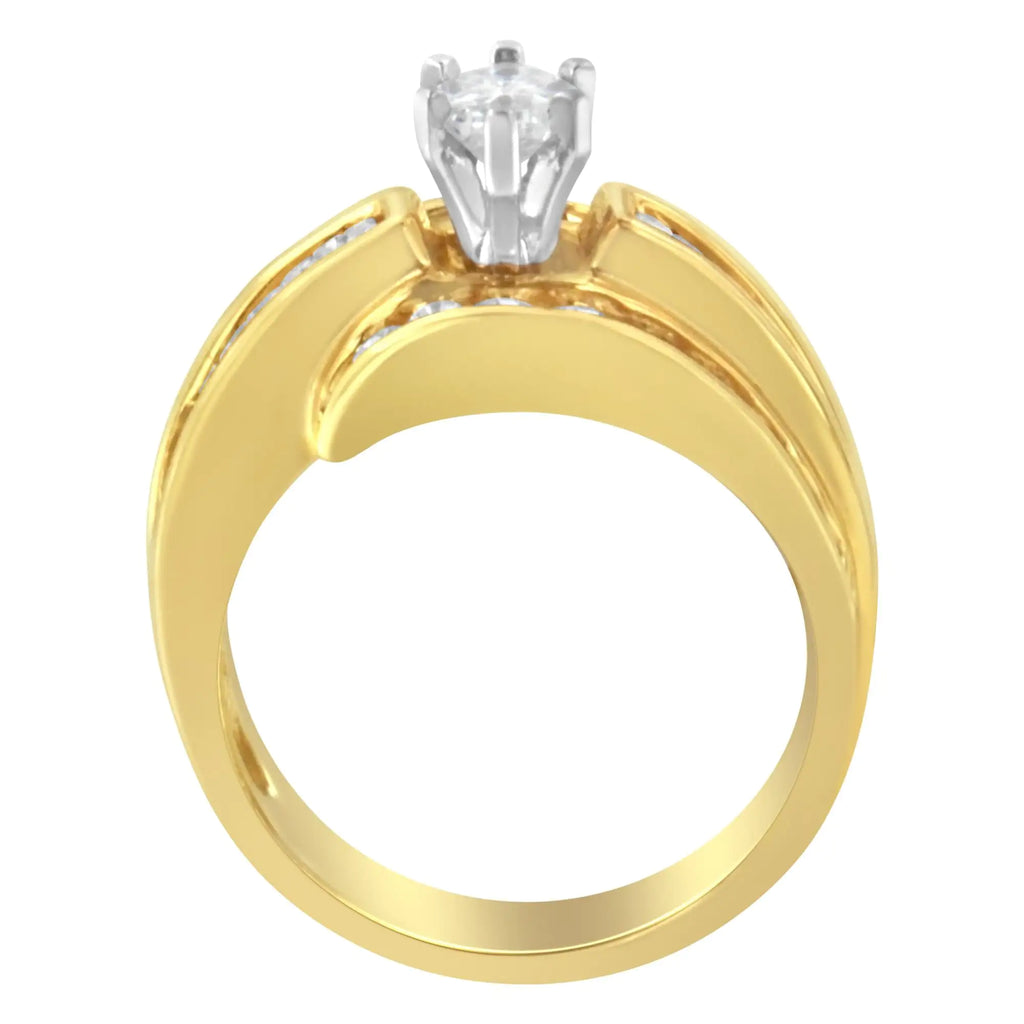 14KT Two-Tone Diamond Cocktail Ring