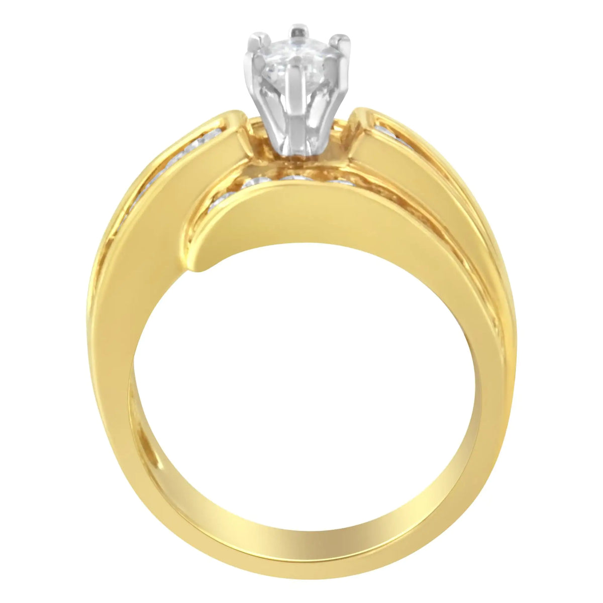 14KT Two-Tone Diamond Cocktail Ring