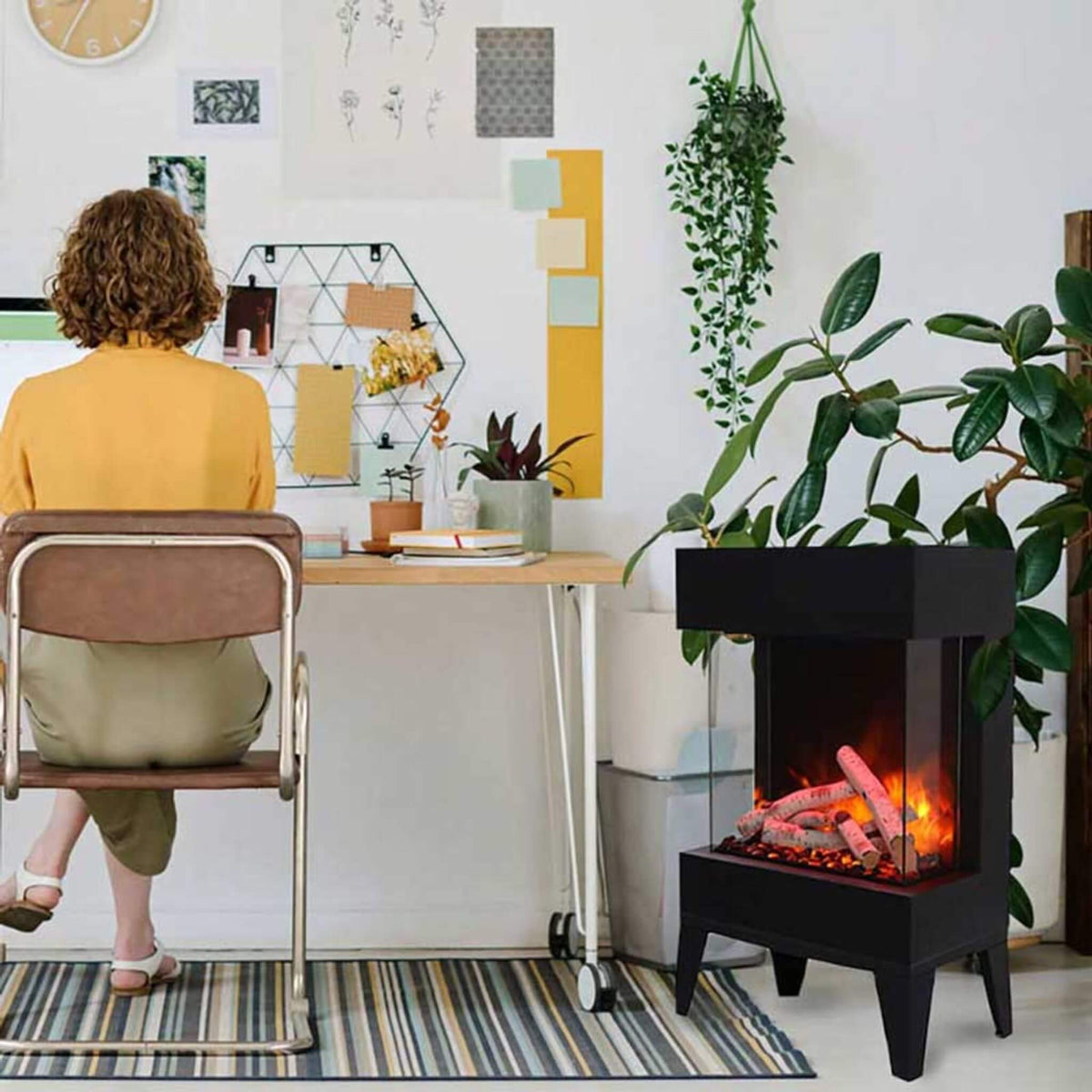 Amantii Cube 2025WM Freestanding Electric Fireplace [CUBE-2025WM] (SAK16508)