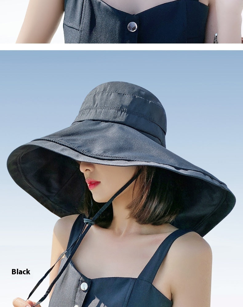 Women's Wide Brim UV Protection Sun Hat with Neck Protection