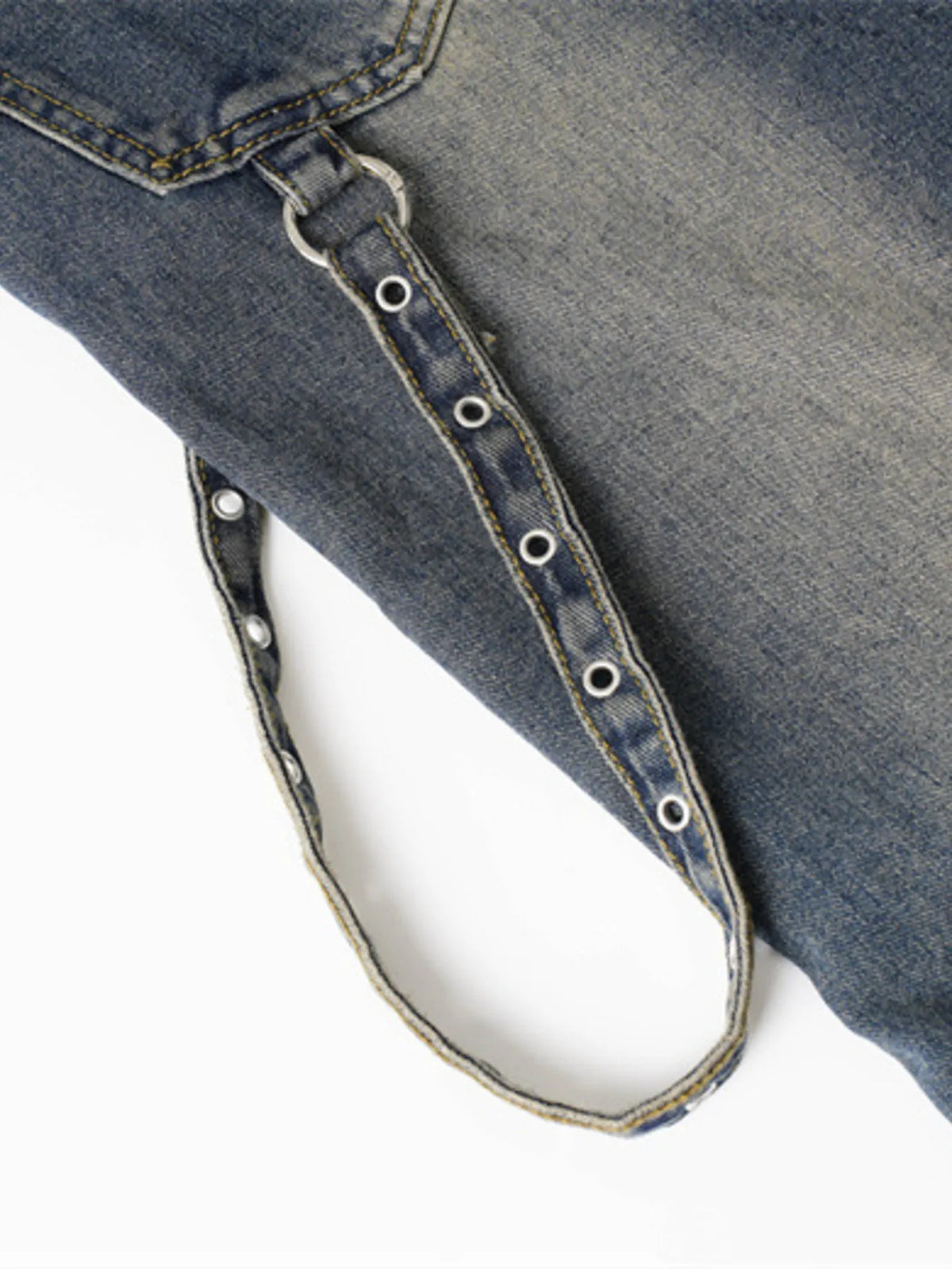 Men's Frayed Hem Wide Leg Jeans