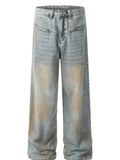 Men's Vintage Wash Wide Leg Pocket Jeans