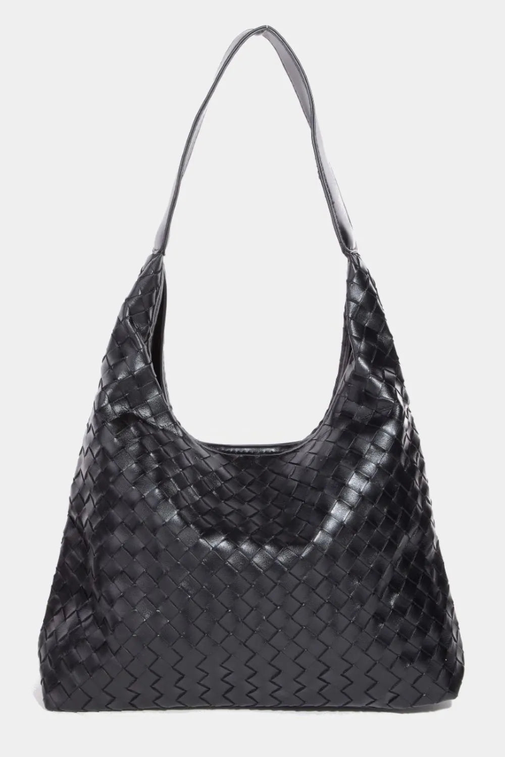 Fame Woven Faux Leather Tote Bag