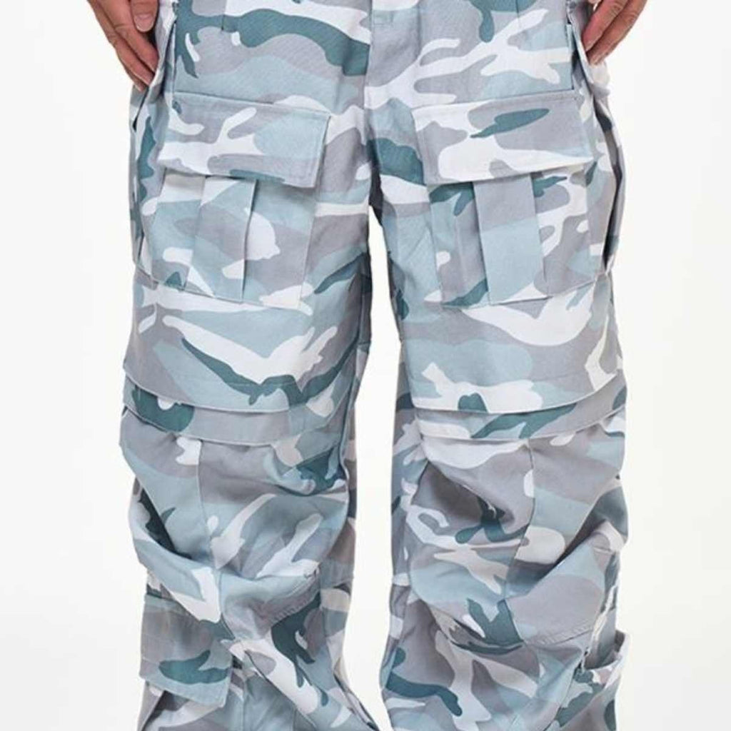 Camouflage Loose Wide Leg Paratrooper Pants Men