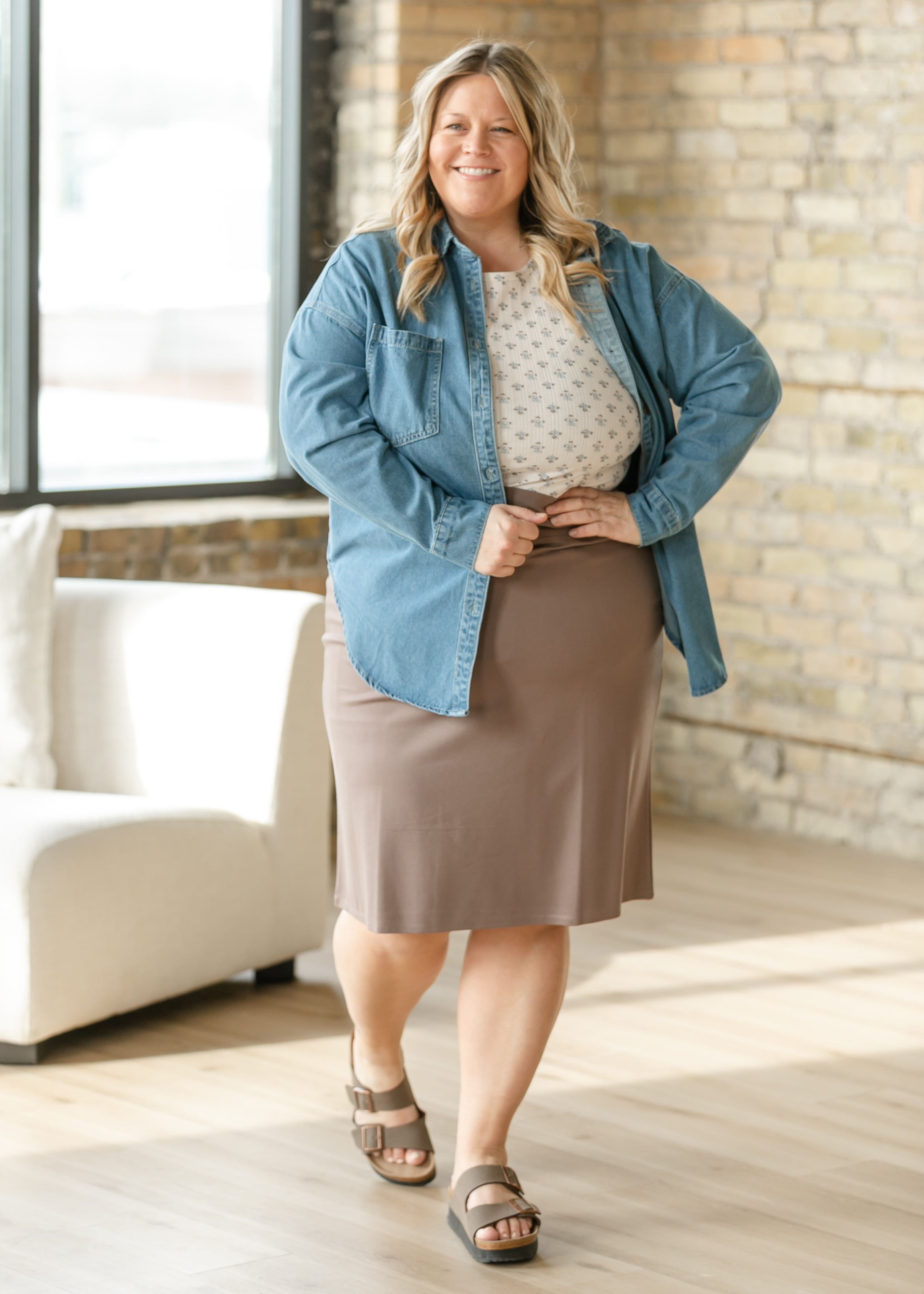 Betty Denim Button Up Top
