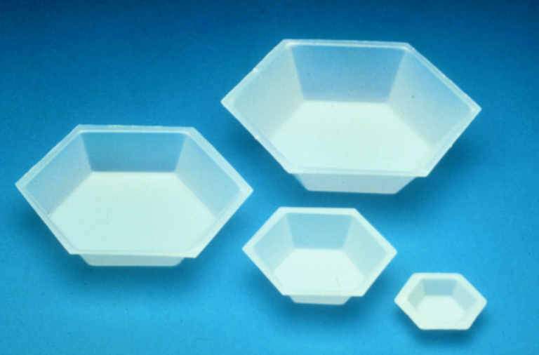 Dyn-A-Med 80053 Hexagonal Plastic Weighing Dish, Polystyrene, Small, Top/Bottom Diameter: 2.5/2.0-Inch (SN:80053)