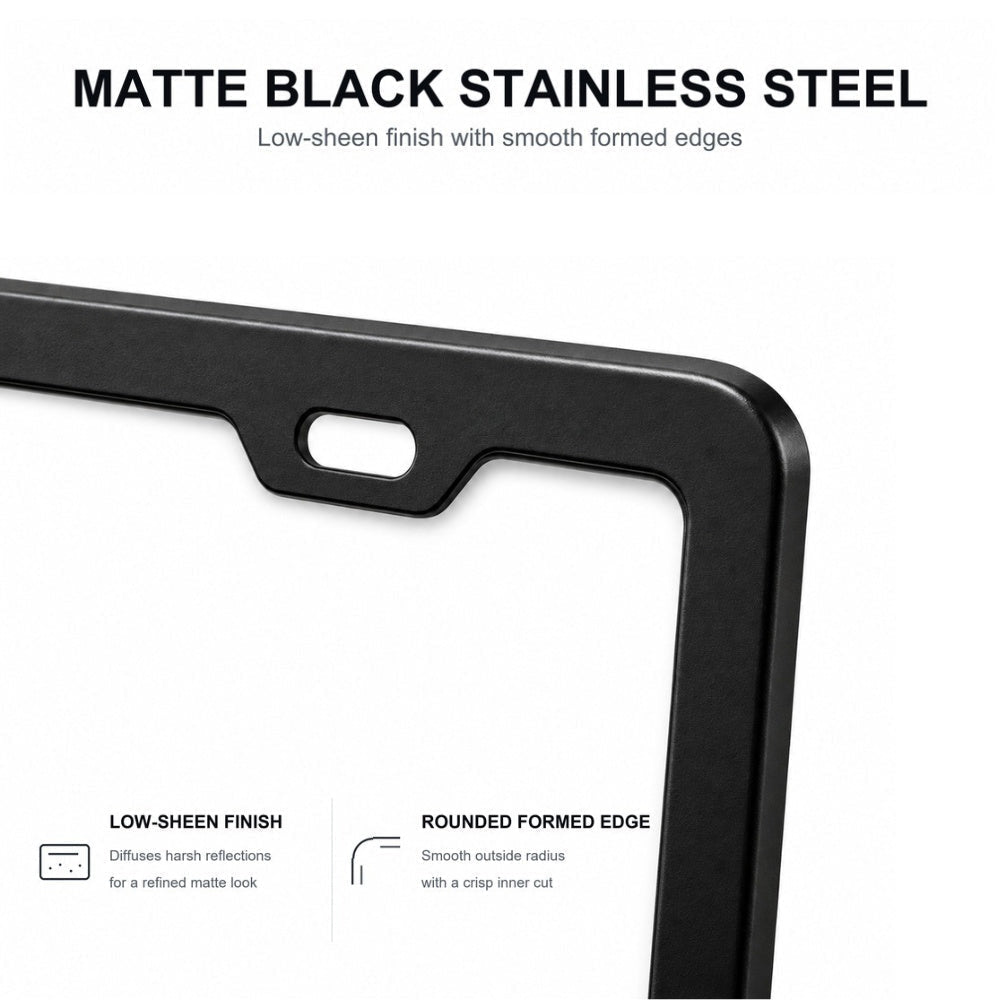 Black License Plate Frame for Tesla (2pcs)