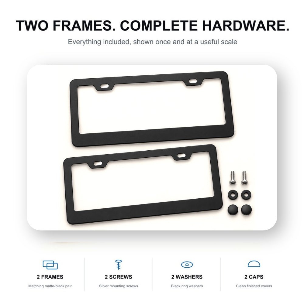 Black License Plate Frame for Tesla (2pcs)