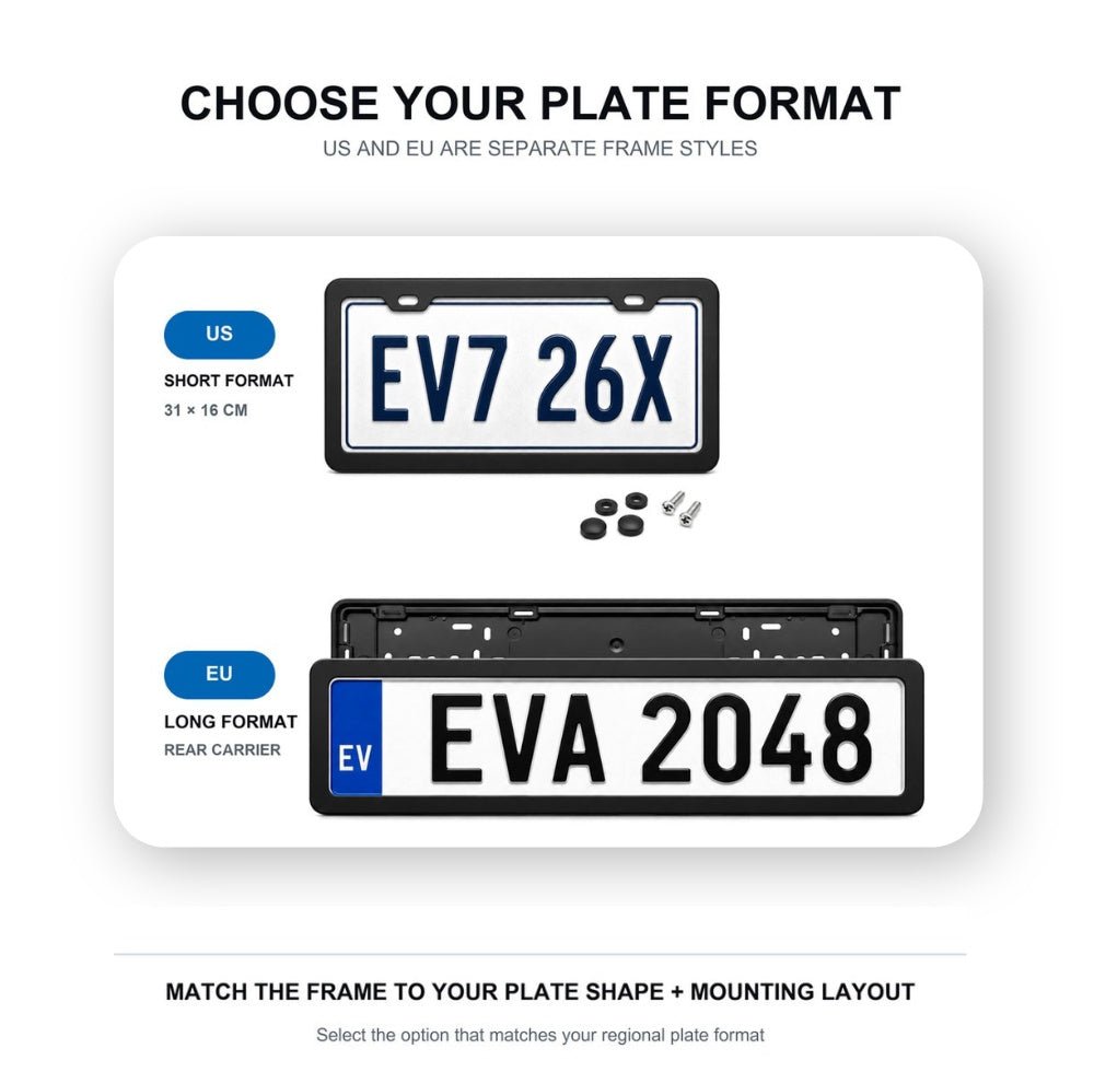 Black License Plate Frame for Tesla (2pcs)
